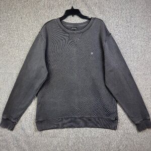 Brixton Vintage Reserve Crew Neck Weathered Gray Sweater Cotton Men's Size Large